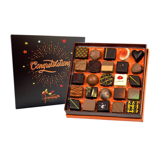 Jacques Torres Chocolate Assorted Bonbons with Congratulations Sleeve - 25 pc