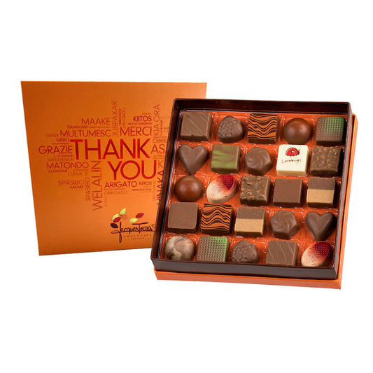 Jacques Torres Chocolate Milk Chocolate Bonbons with Thank You Sleeve - 25 pc