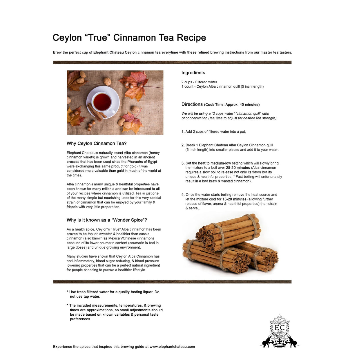 Fresh Ceylon Cinnamon (Tea Cut) ecspice4-50