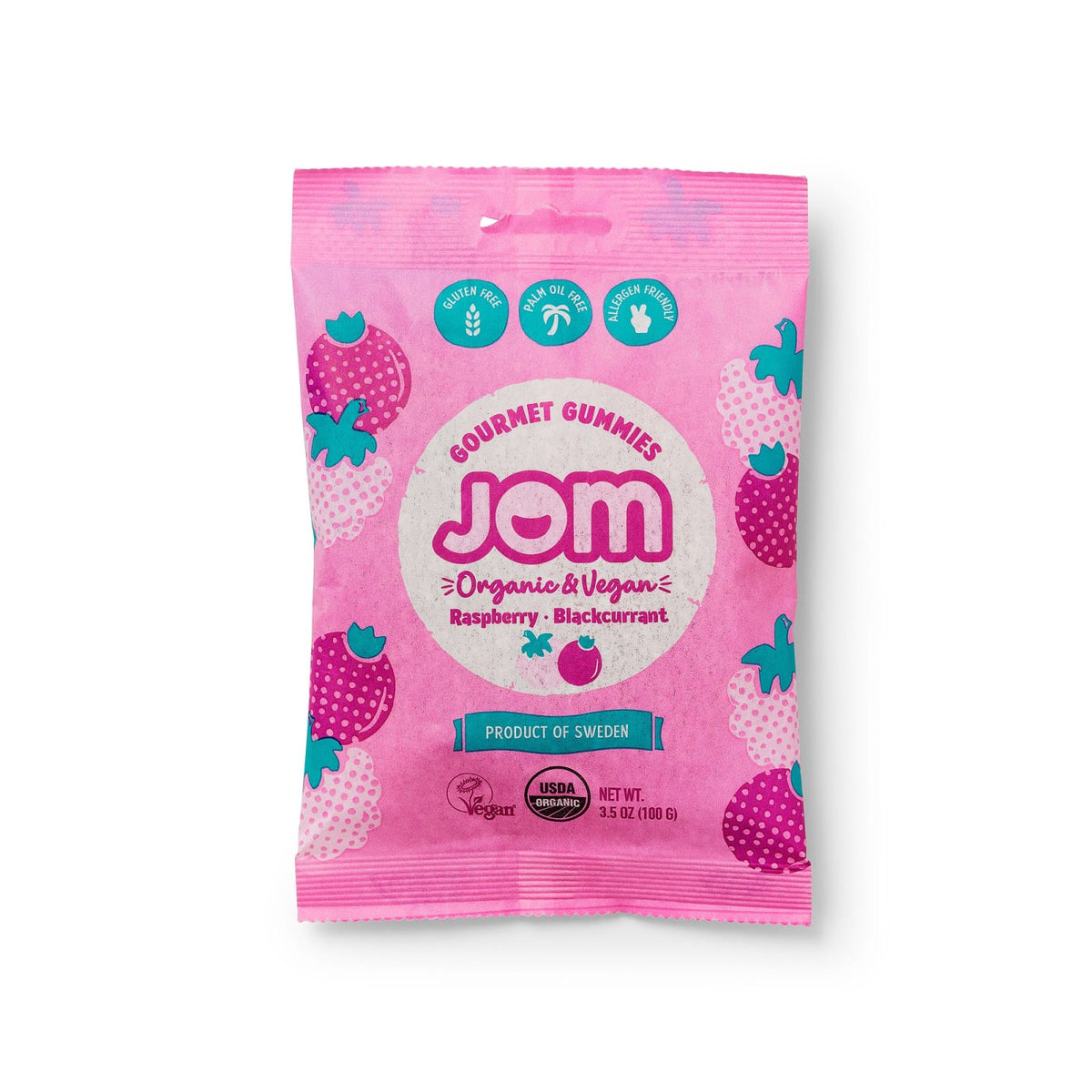 JOM JOM Organic & Vegan Gummy Candy - Raspberry & Blackcurrant