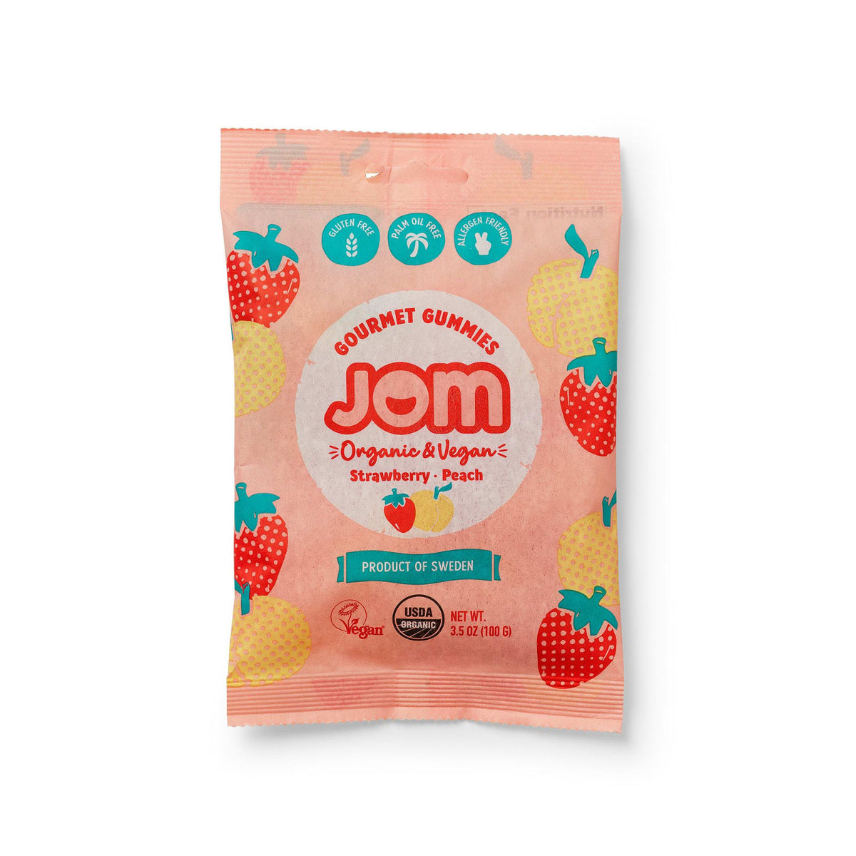 JOM JOM Organic & Vegan Gummy Candy - Strawberry & Peach