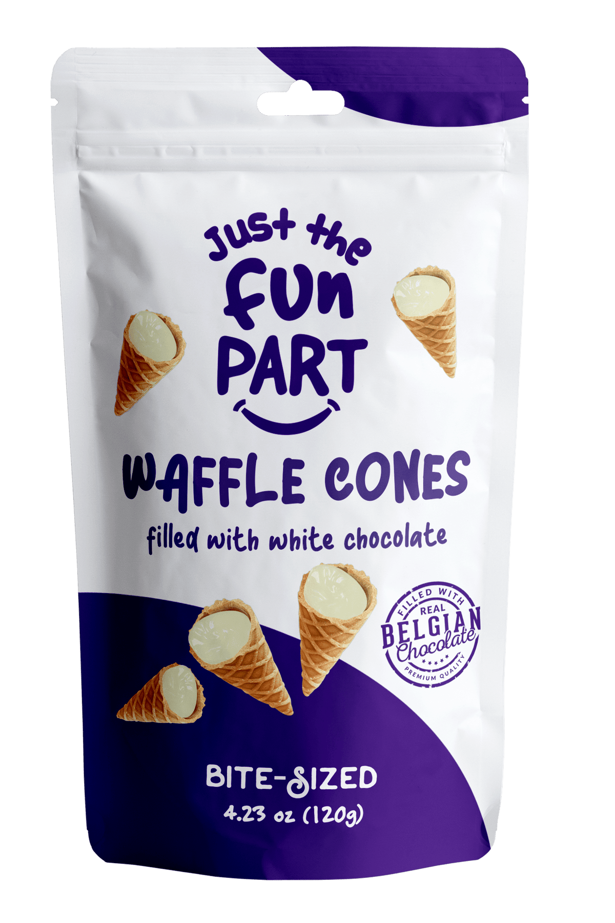 Just the Fun Part Just the Fun Part - Mini Waffle Cones 4.23oz - White Chocolate