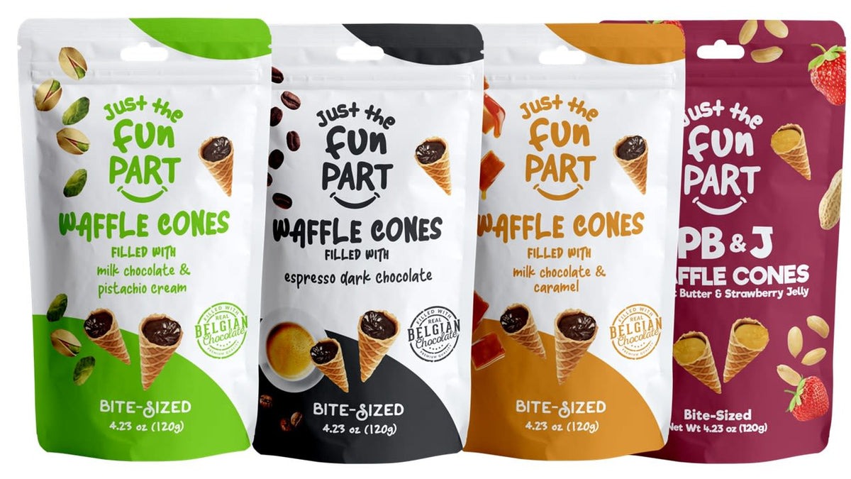 Just the Fun Part Just the Fun Part - Mini Waffle Cones 4.23oz - Variety Pack - Pistachi