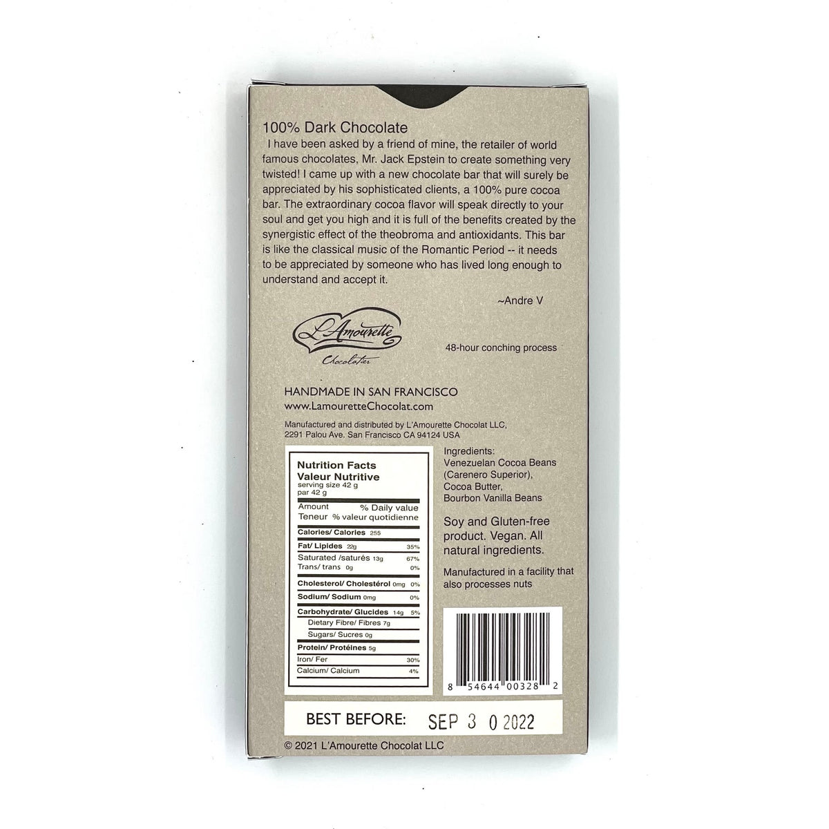 100% Dark Chocolate Venezuela (Single Origin) 854644003282