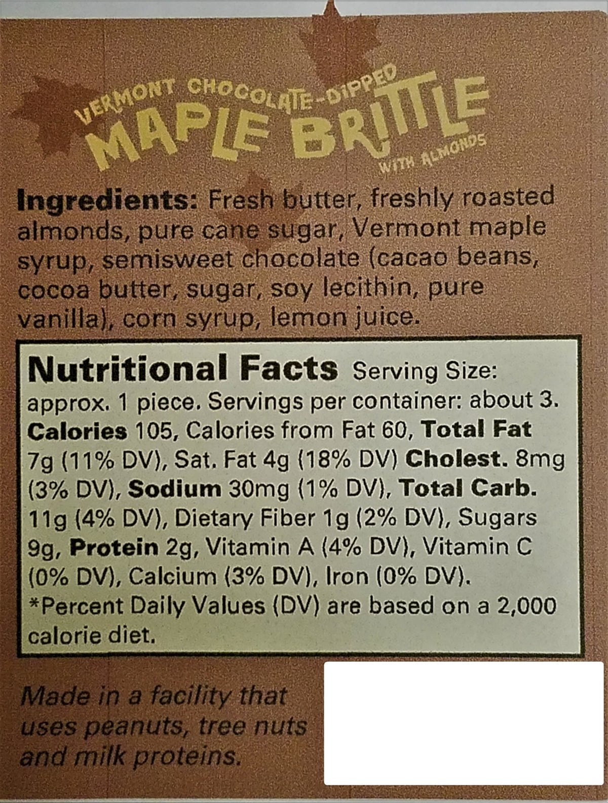 Vermont Maple Brittle MBCHO7W