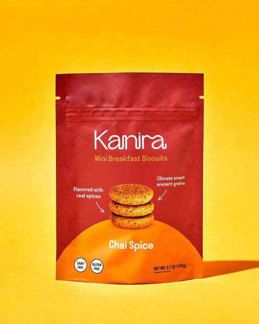 Kanira Kanira Breakfast Biscuits - Healthy, High Fiber Snacks - Chai Spice