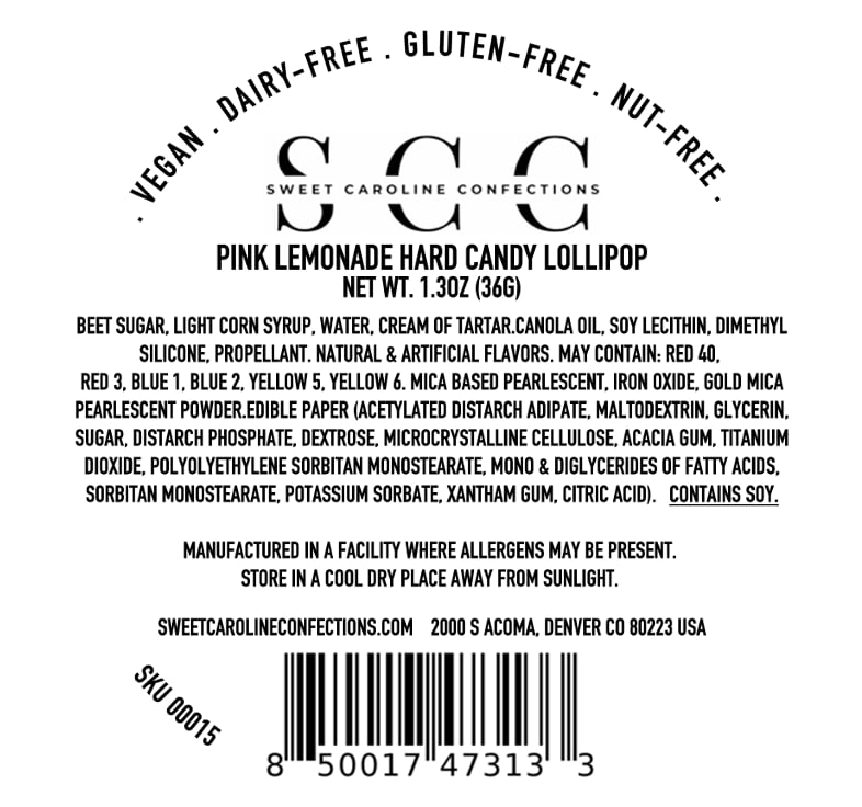Flamingo Lollipops, Pink Lemonade Flavor, 10/Case -VEGAN 00015