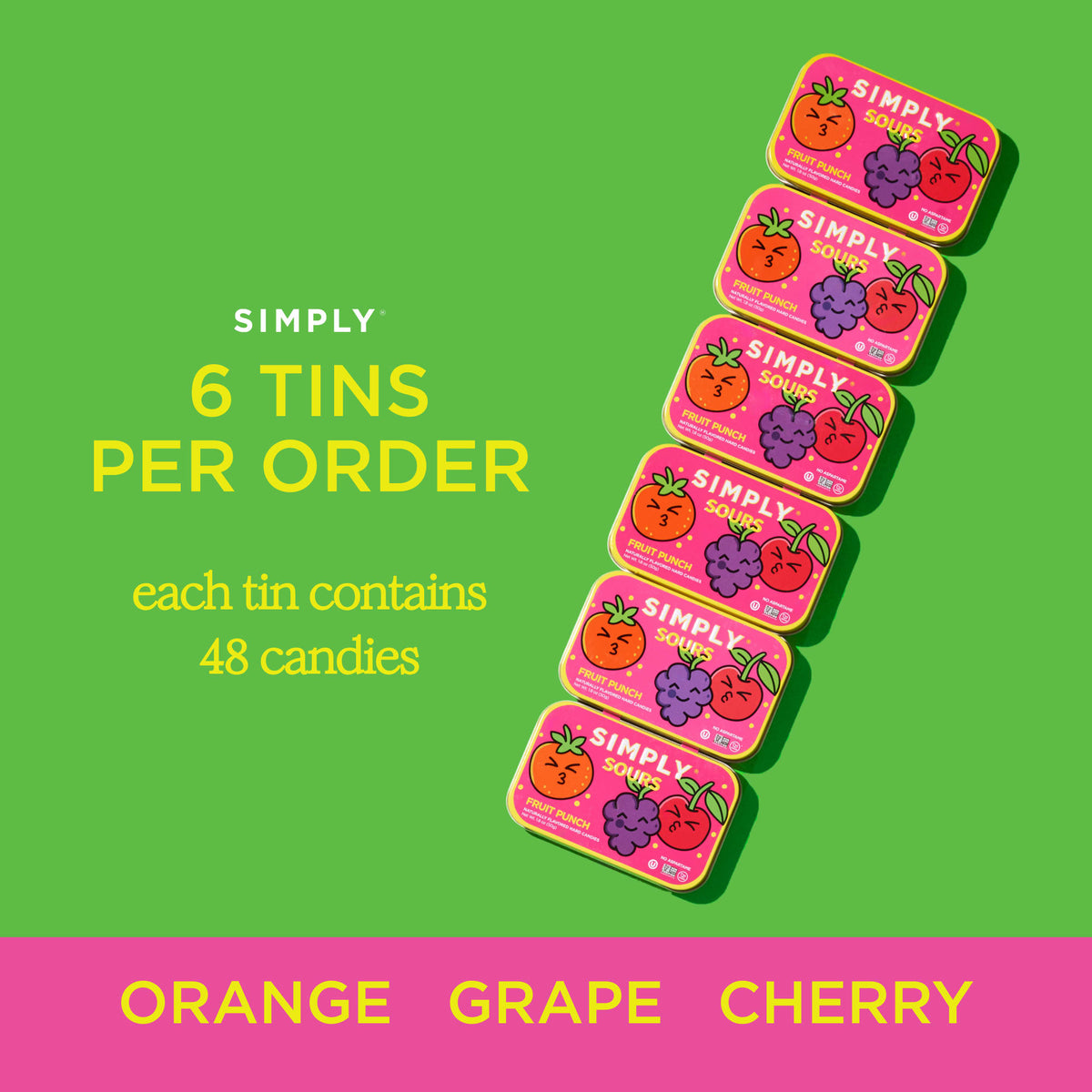 Simply Sours 1.8oz - 6 Pack 850053848483