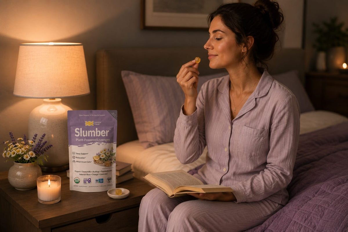 Slumber Organic Botanical Lozenges – Relaxation, Restful Sleep Support – Chamomile, Skullcap, Passionflower, Lavender, Orange – Gluten-Free, Non-GMO, Vegan* ECSB020 - 4