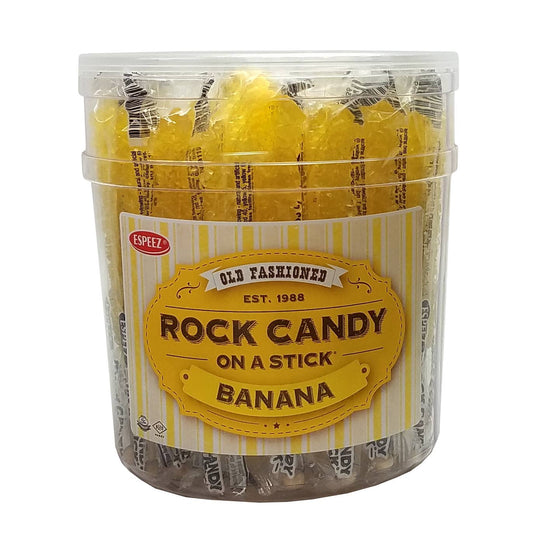 KLM Products Group Rock Candy On A Stick - Banana - 36ct Tub