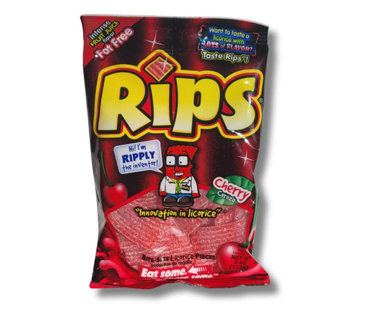 KLM Products Group Rips Bite Size Licorice Pieces - 12ct Box - Cherry