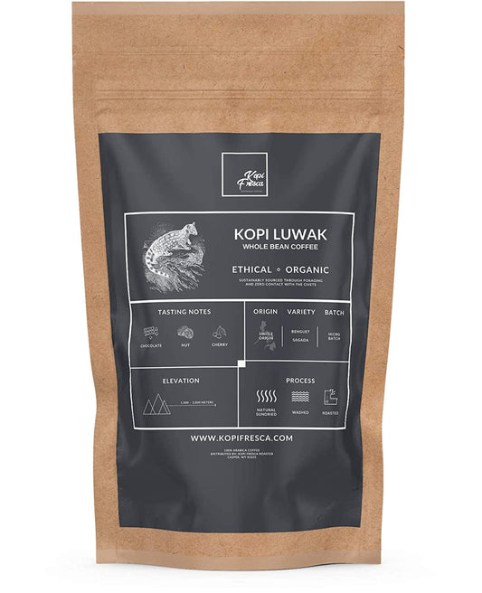 Kopi Fresca Kopi Fresca - Wild Kopi Luwak Ethically Sourced - Roasted Whole Bean C