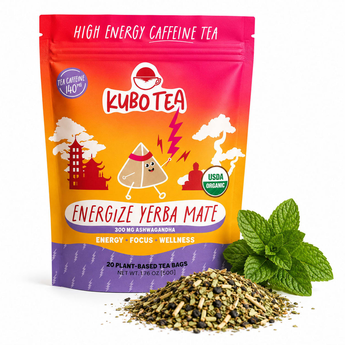 Kubo Tea Hot Teas - Energize Yerba Mate