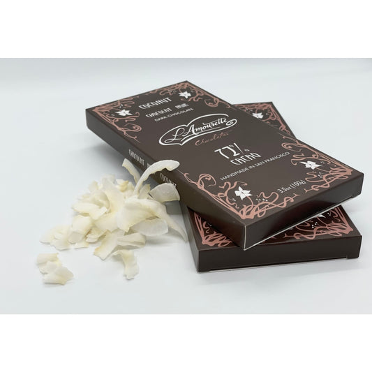 L'Amourette Chocolat 72% Dark Chocolate with Coconut Toasted in Honey
