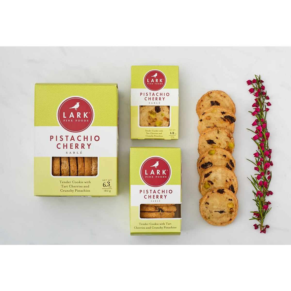 Lark Fine Foods Pistachio Cherry Sable - 3.2oz Small Box