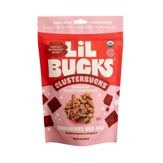Lil Bucks Clusterbucks - Organic Sprouted Buckwheat Clusters - Chocolate Sea Sal