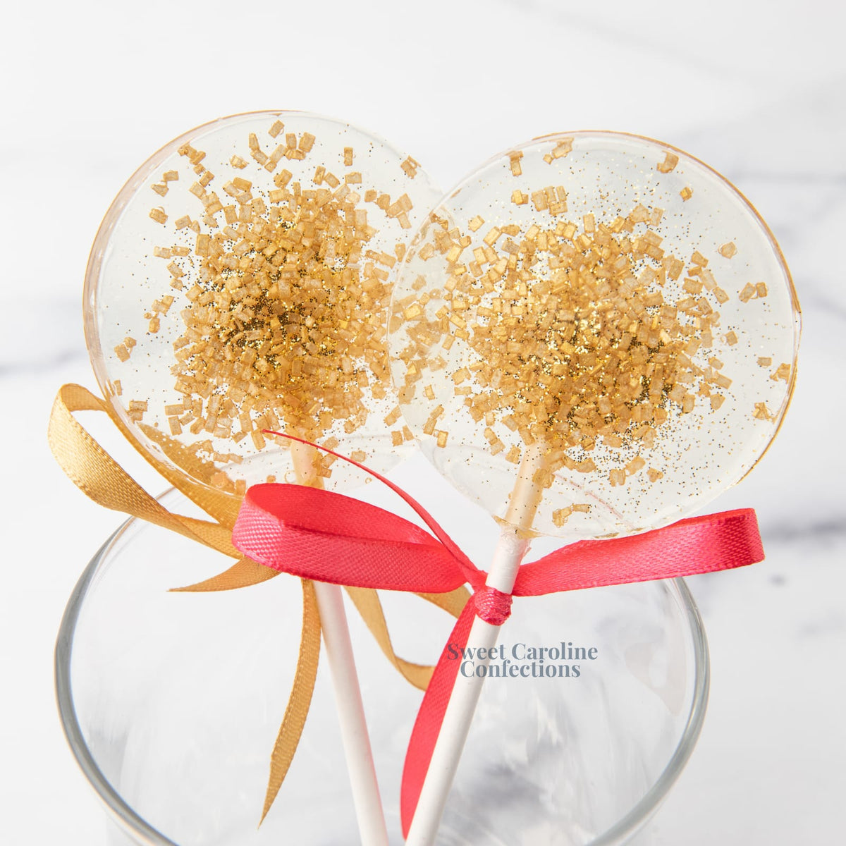 Gold Sparkle Lollipops, Black Cherry, 10/Case -VEGAN 00011