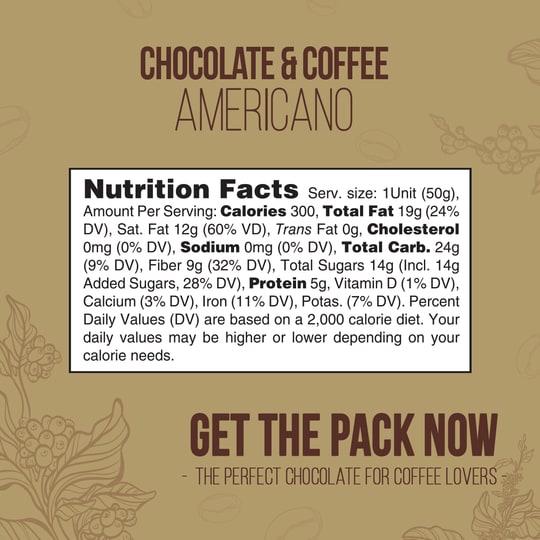 Organic Chocolate Bar - Americano - Coffee Collection