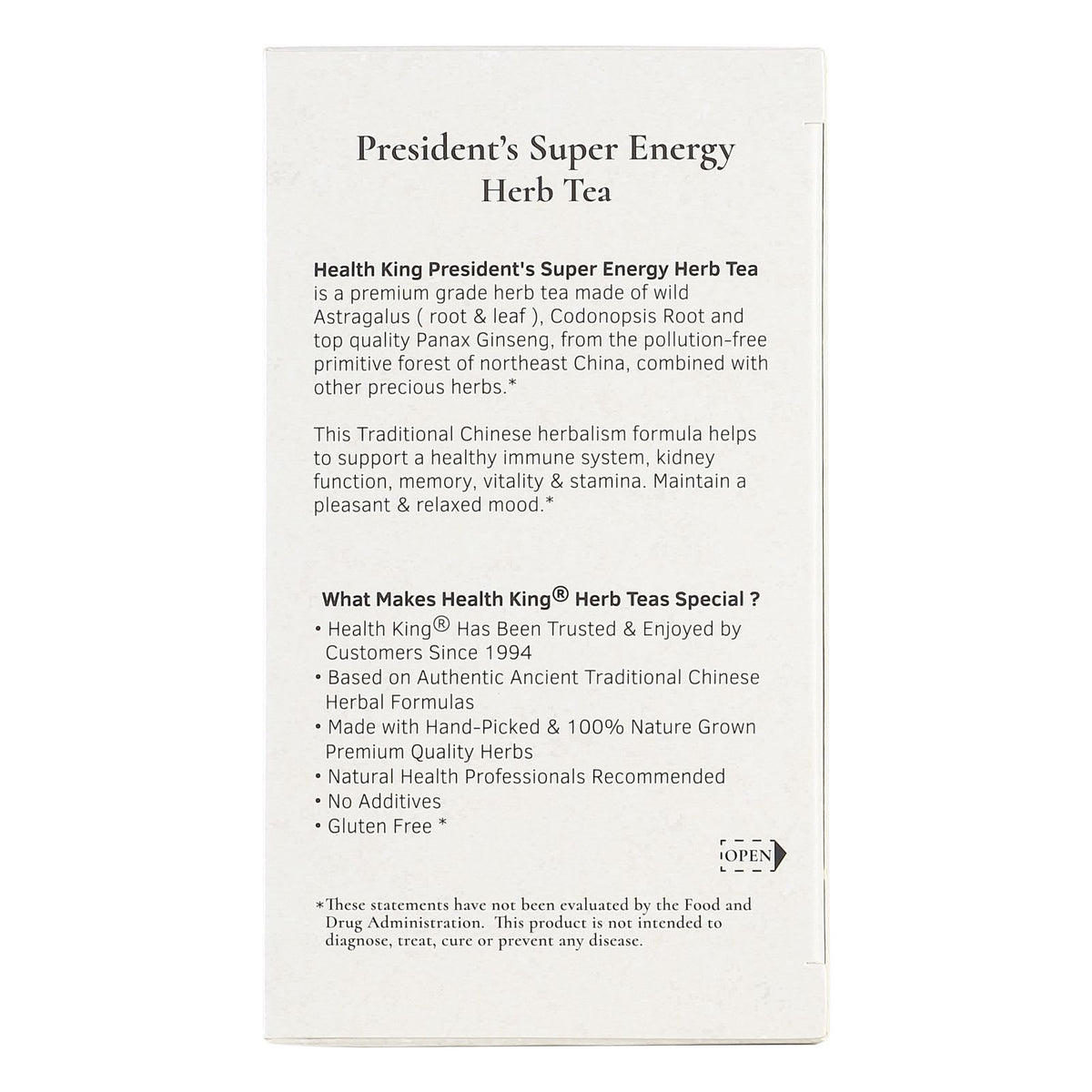 President`s Super Energy Herb Tea