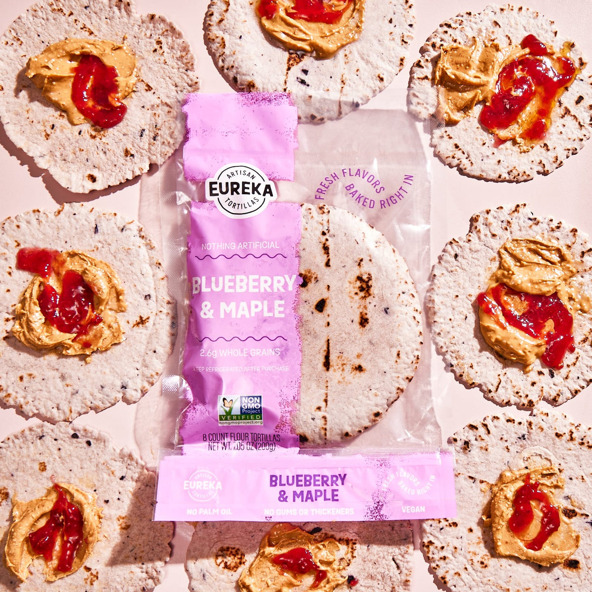 Flour Tortillas (6 inch, 8 Count) Blueberry & Maple