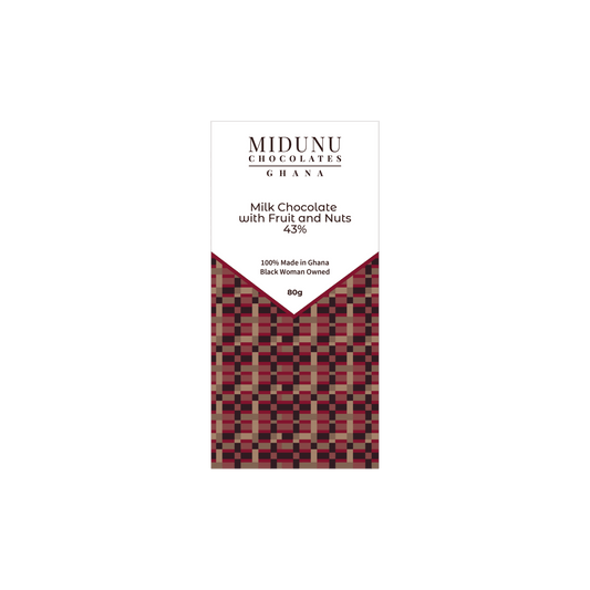Midunu Chocolates 43% Milk Chocolate with Fruit and Nuts Bar
