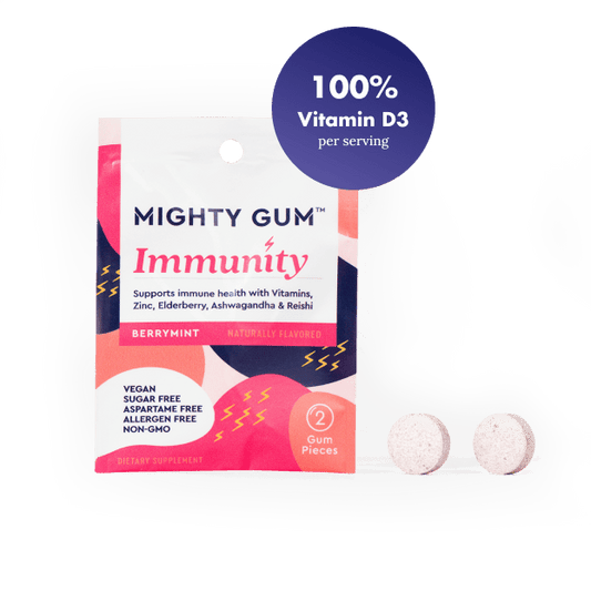Mighty Gum Immunity Gum - Single Serve - Berrymint - 1000ct