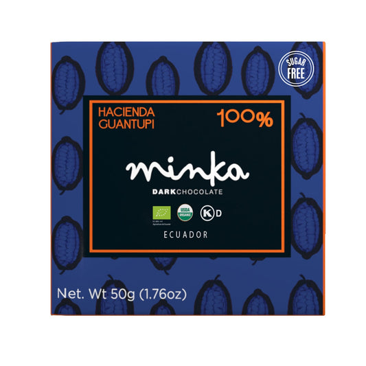 MINKA Chocolates Organic Dark Chocolate Bar 100% Guantupi Farm - Single Origin Collecti