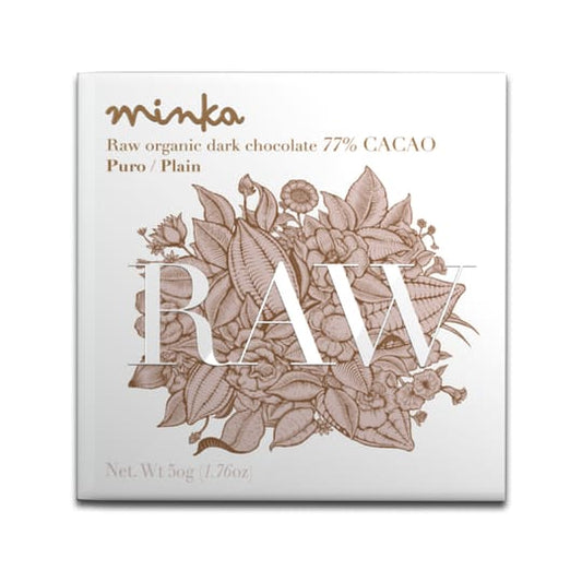 MINKA Chocolates Organic Raw Chocolate Bar - 77% Plain - Raw Collection - 48ct