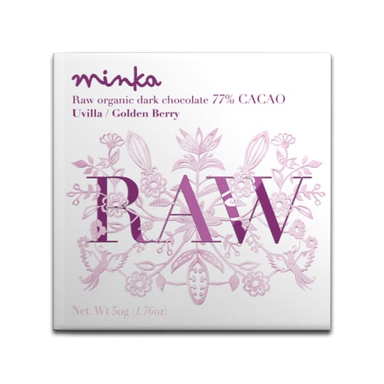 MINKA Chocolates Organic Raw Chocolate Bar - 77% with Golden Berry - Raw Collection - 4