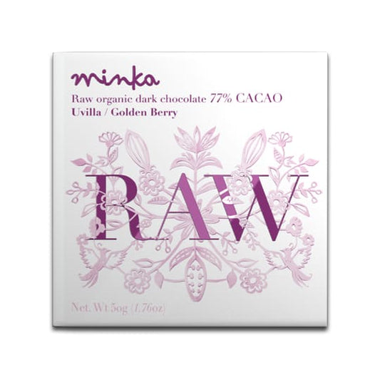 MINKA Chocolates Organic Raw Chocolate Bar - 77% with Golden Berry - Raw Collection - 4