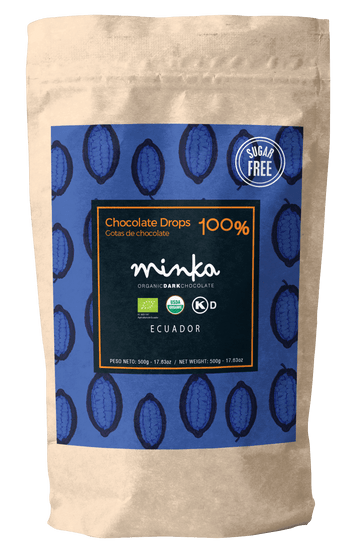 MINKA Chocolates Chocolate Drops 100% Organic Single Origin - 12 Pouches