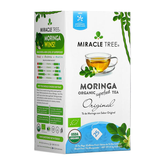 Miracle Tree Organic Moringa Herbal Tea, 25Ct - Original