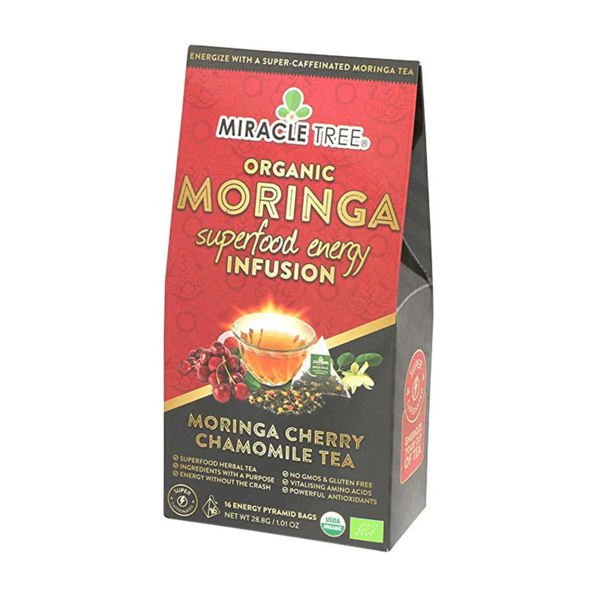 Miracle Tree Organic Moringa Energy Tea, 16ct - Cherry Chamomile Tea