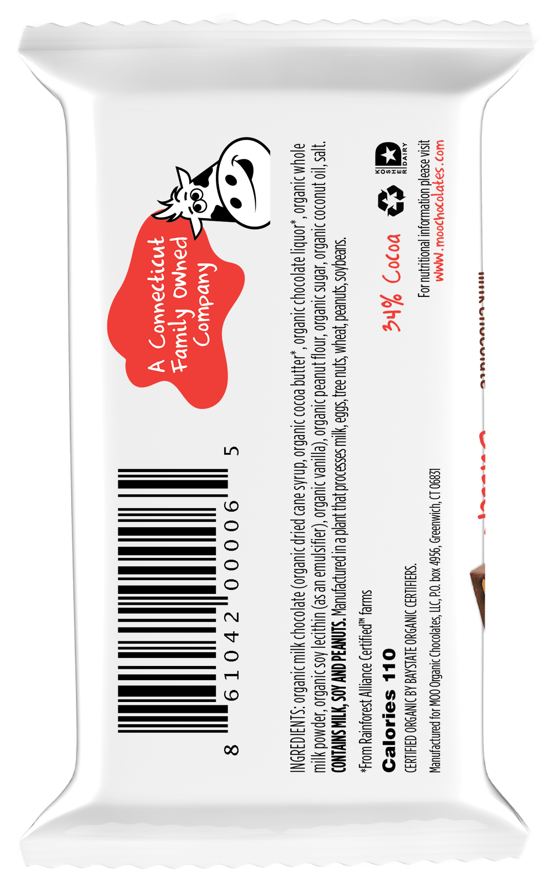 Organic Peanut Butter & Milk Chocolate Mini Bars, 0.7 oz 006