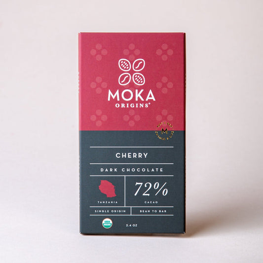 Moka Origins Chocolate Bars - Cherry 72% Dark Chocolate