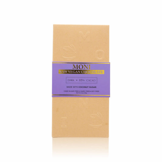 MONI Chocolate Bar - Dark Raw Vegan 85% Cacao