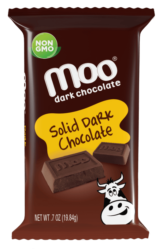 MOO Organic Chocolates Natural Dark Chocolate Mini Bars, 0.7 oz
