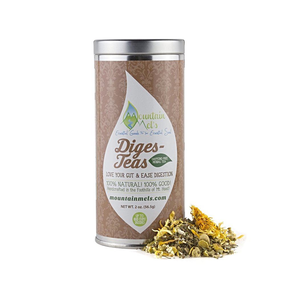 Mountain Mel's Loose Leaf Medicinal Herbal Teas - Large Tin - Diges-Teas
