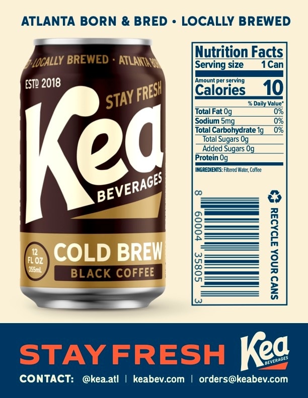 Kea Beverages Canned Cold Brew Coffee 860004358053