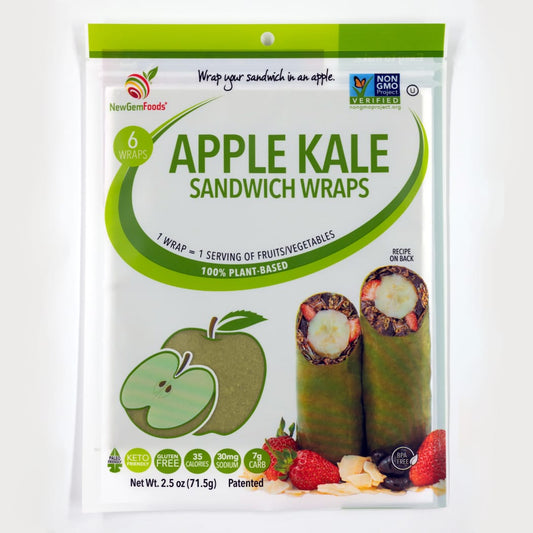 NewGem Foods Apple Kale - 6pk Sandwich Wraps