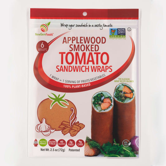 NewGem Foods Applewood Smoked Tomato - 6pk Sandwich Wraps