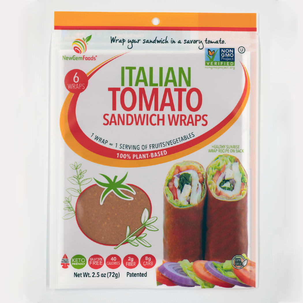 NewGem Foods Italian Tomato - 6pk Sandwich Wraps