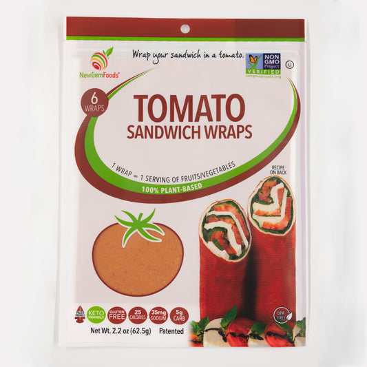 NewGem Foods Tomato - 6pk Sandwich Wraps