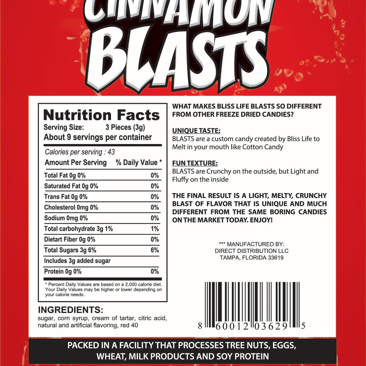 Freeze Dried Candy Blasts - Melt in your Mouth like Cotton Candy 30ctcinnamon