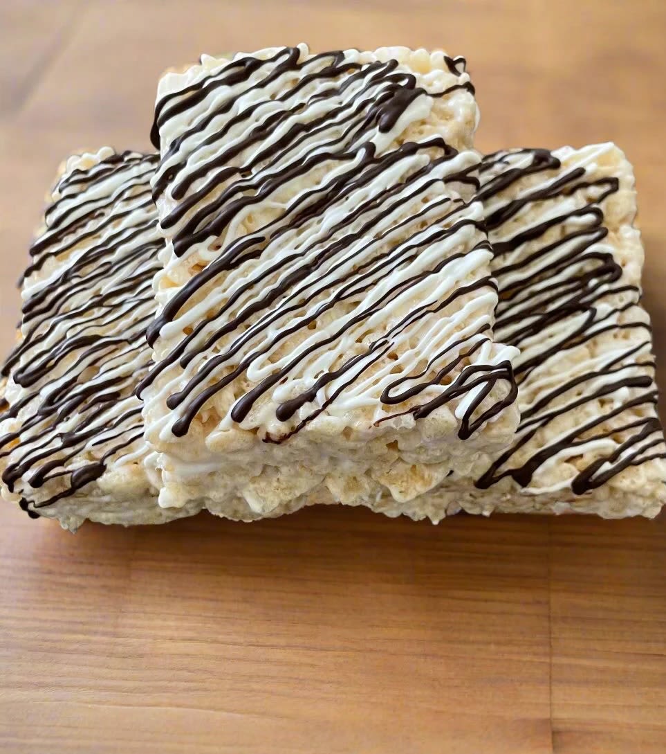 Drizzled Rice Crispie Treats