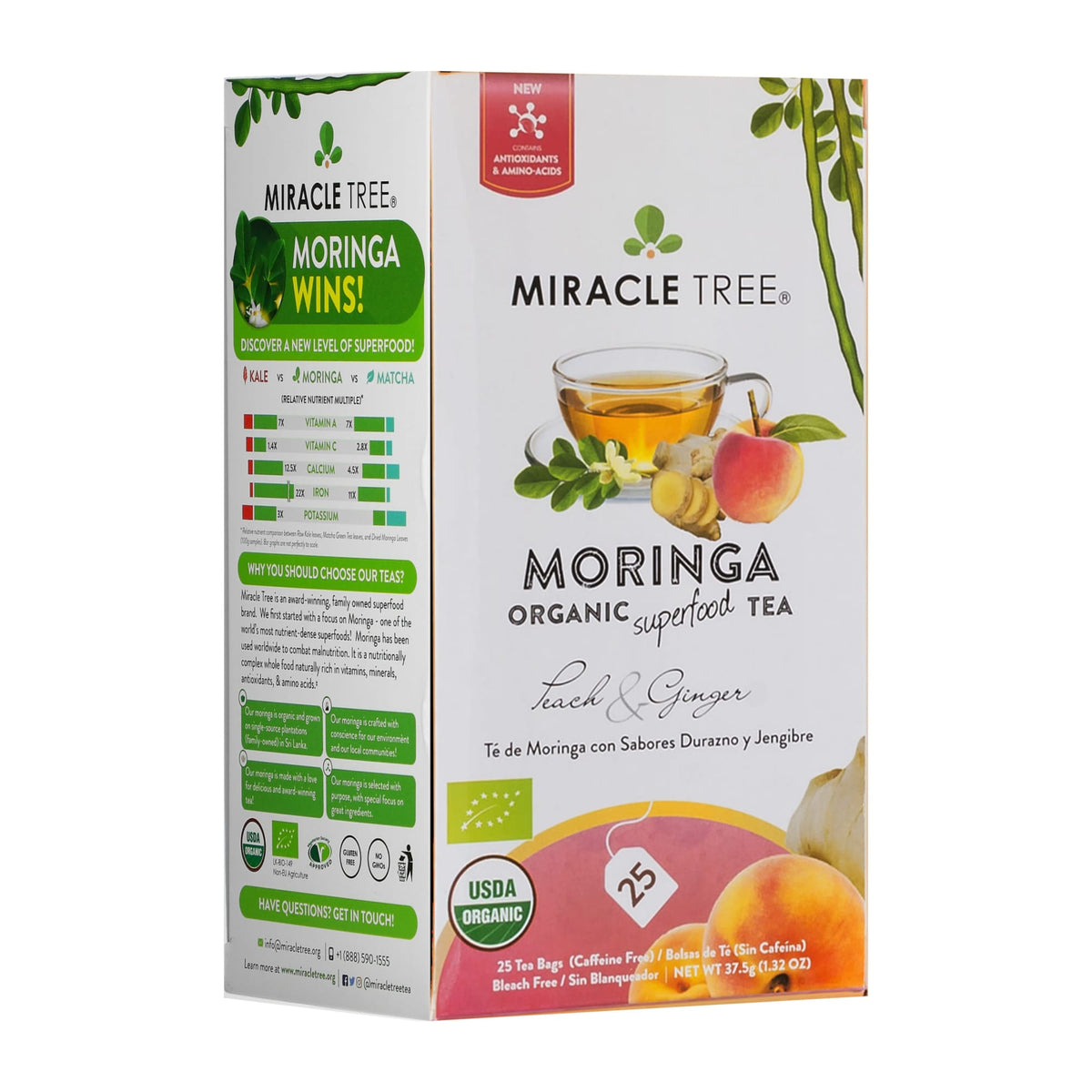 Organic Moringa Herbal Tea, 25Ct MT-GNP-25