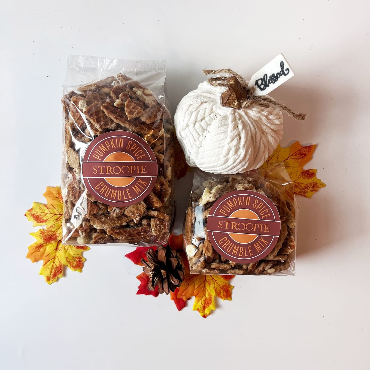 Lancaster Stroopie Co Pumpkin Spice stroopwafel crumble snack mix, 5 oz bag