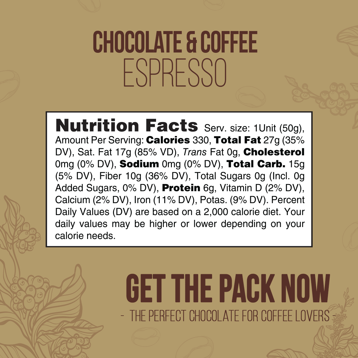 Organic Chocolate Bar - Espresso - Coffee Collection