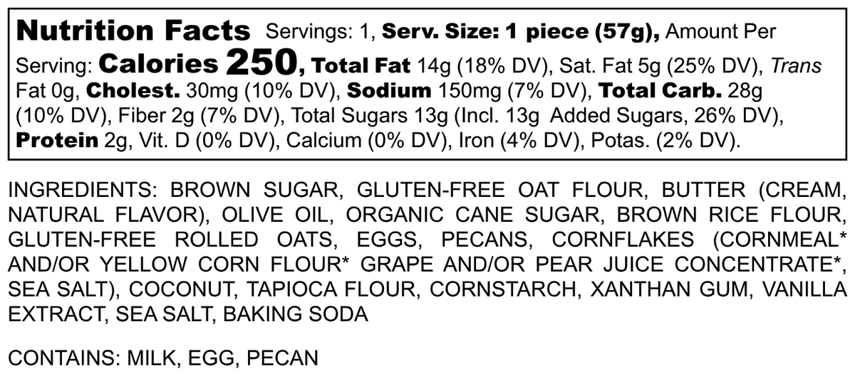 Gluten Free Crispy Pecan Shortbread Cookies CPSB03