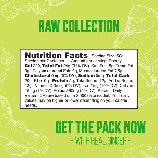 Organic Raw Chocolate Bar - 77% with Ginger - Raw Collection